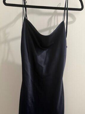 navy satin mini dress [EUC]